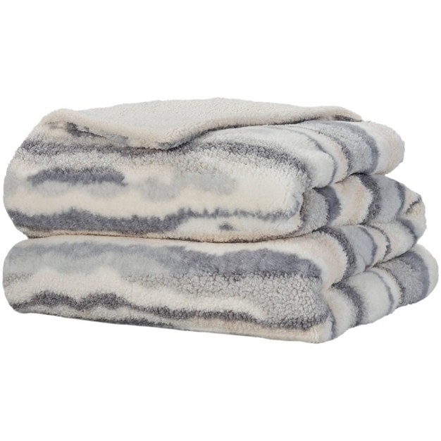 Faux Fur Jacquard Indoor Throw Blanket Mina Victory