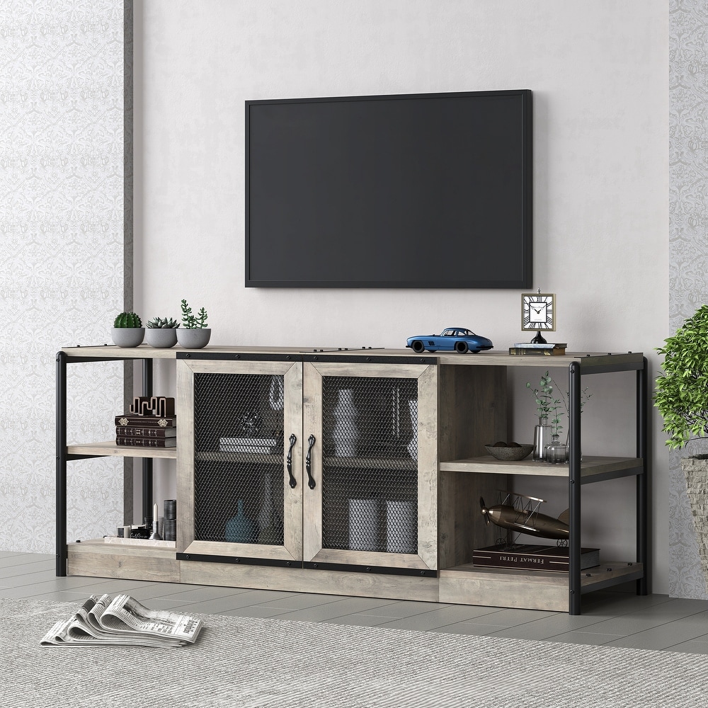 TV Stand Industrial Entertainment Center for TVs up to 70\