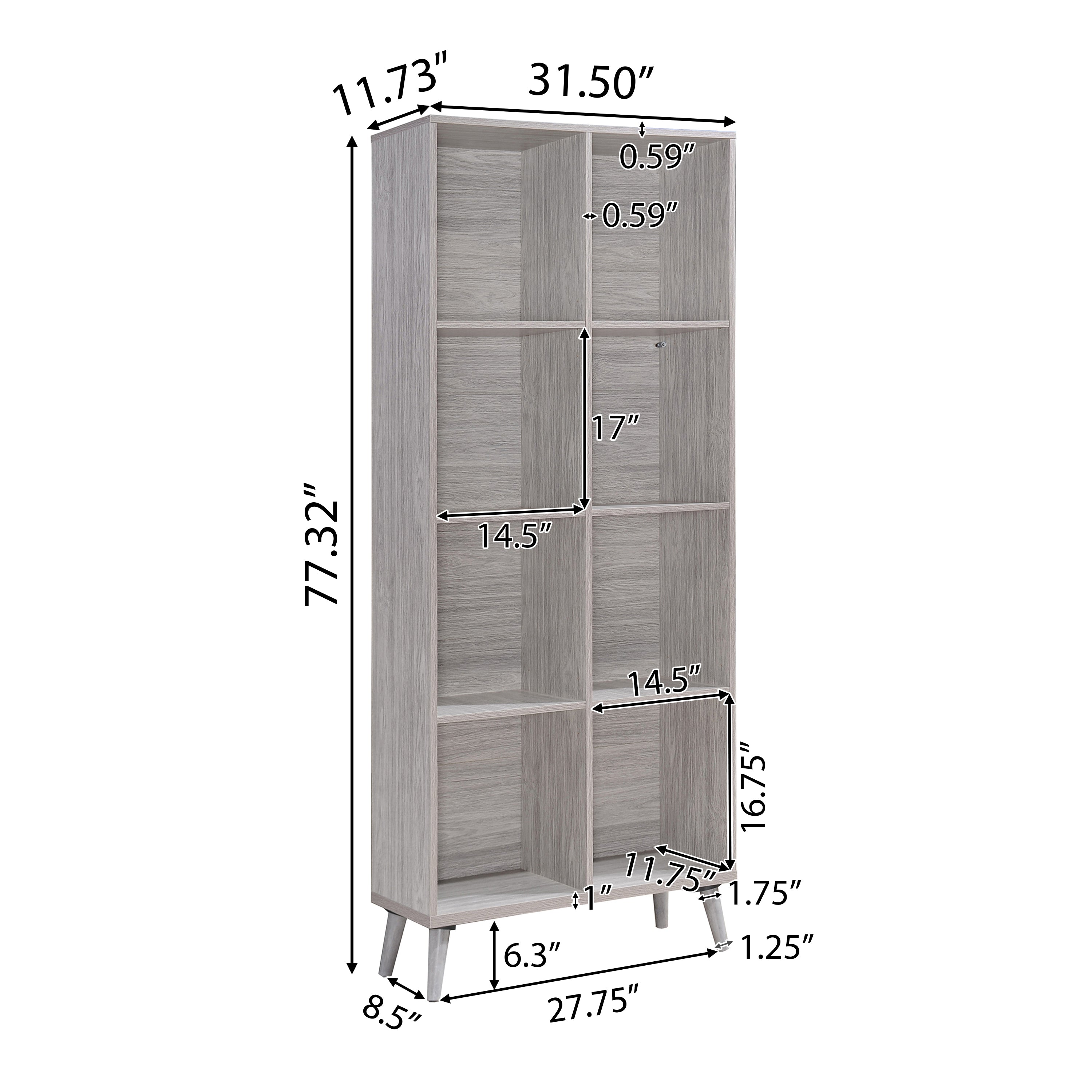 Eloise Mid Century Modern Bookcase