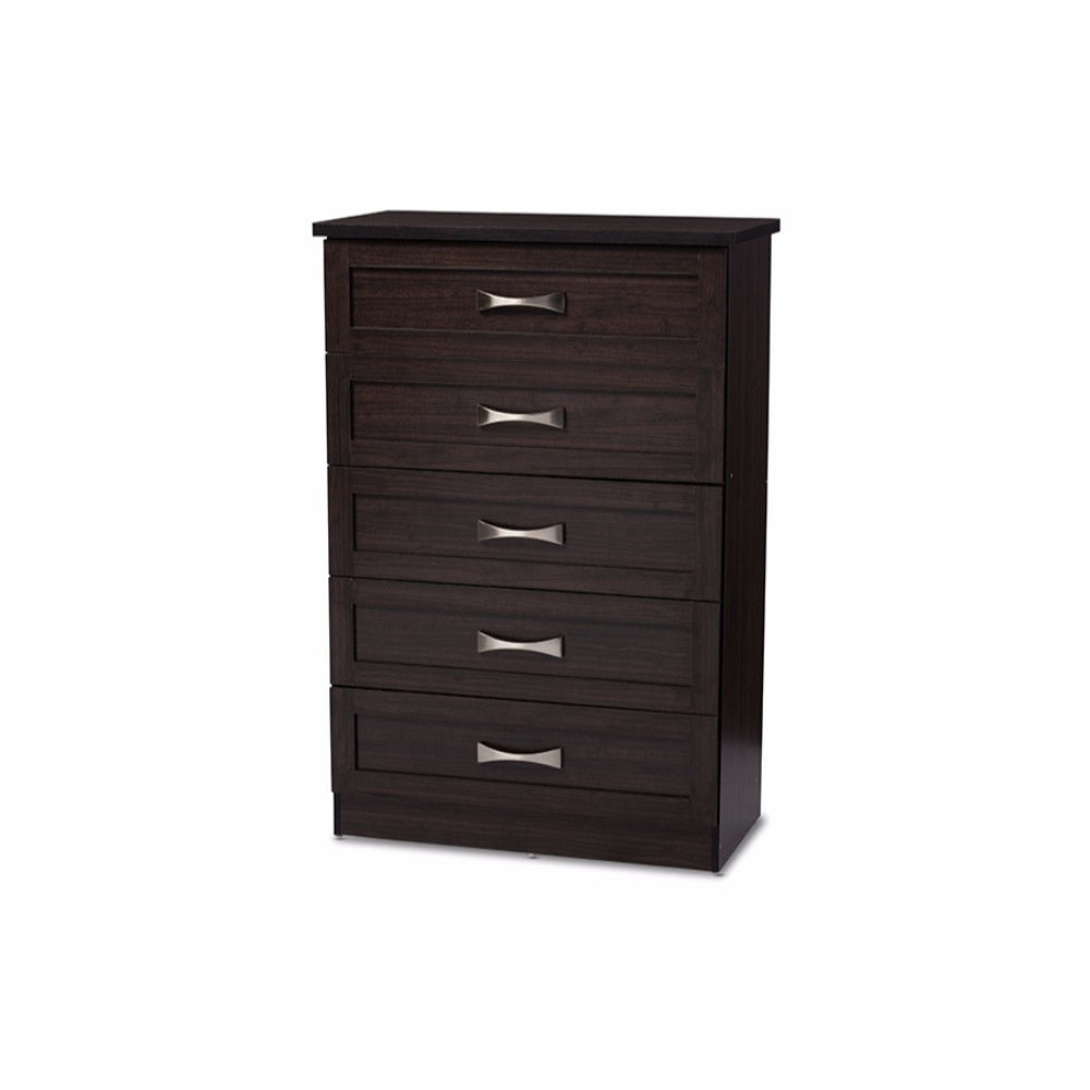 Baxton Studio Colburn 5 Drawer Chest - Wenge