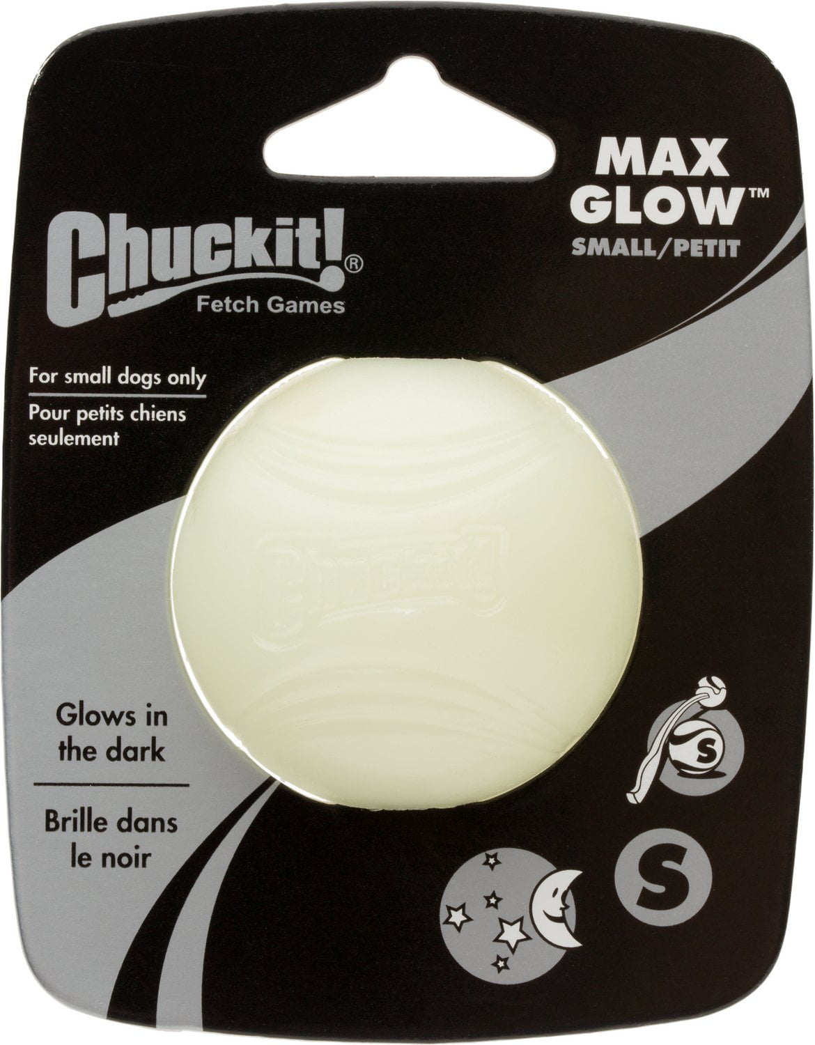 Chuckit! Max Glow Ball Dog Toy， Small