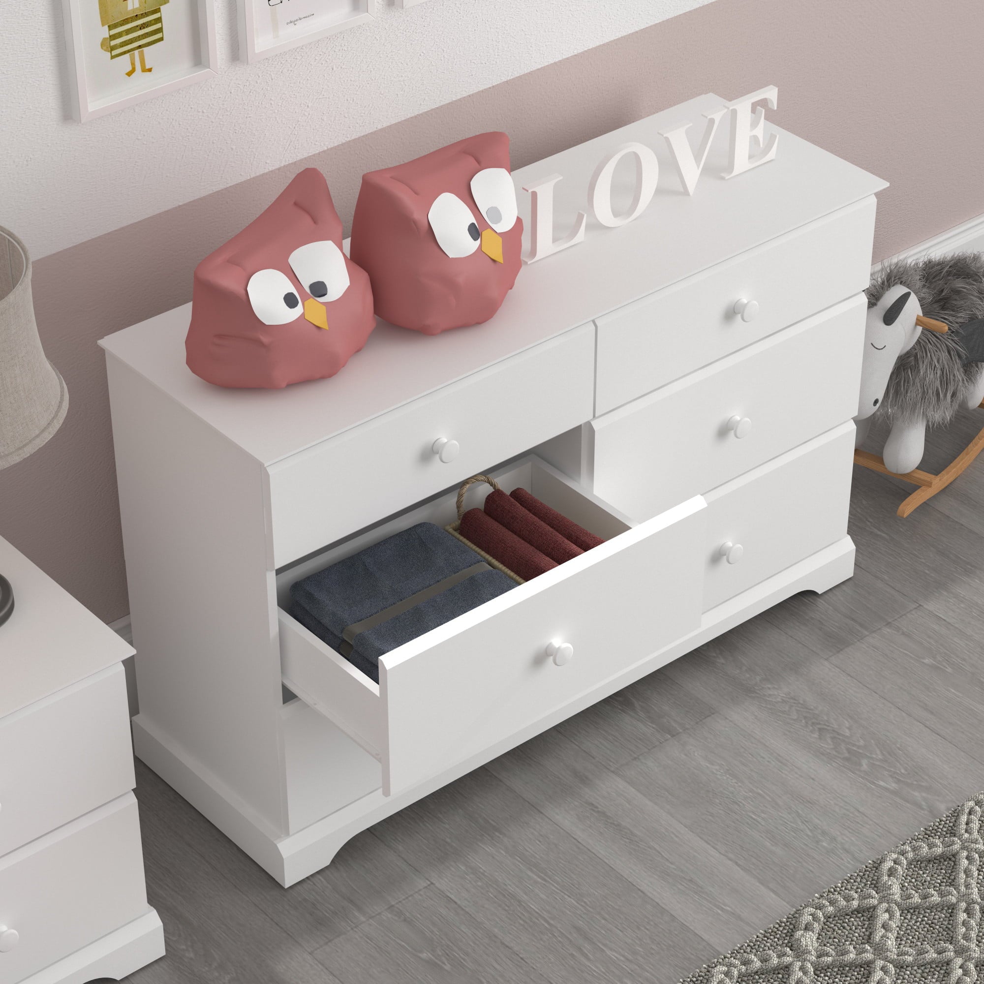 Campbell 6-Drawer Kids Dresser, Multiple Colors