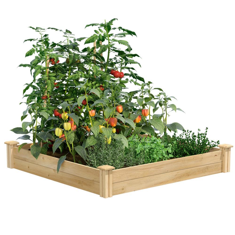 Greenes Fence 4 ft. x 4 ft. x 7 in. Original Cedar Raised Garden Bed RC 4C4