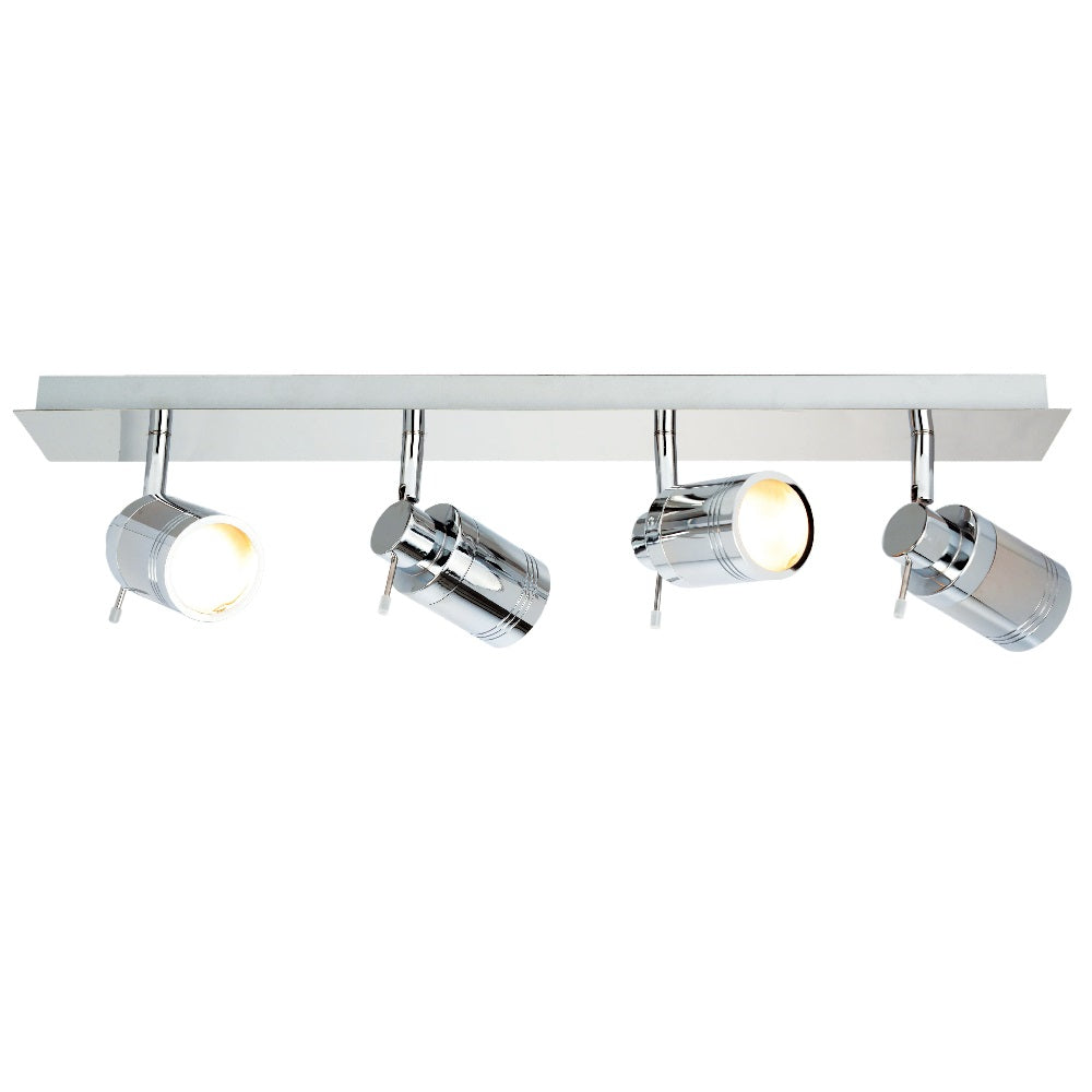 Britalia BRSPA-22560-CHR Polished Chrome Bathroom Modern 4 Lamp Bar Spotlight IP44