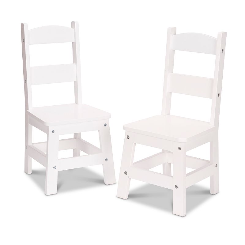 Melissa and Doug White Wooden 2-Piece Chair Set