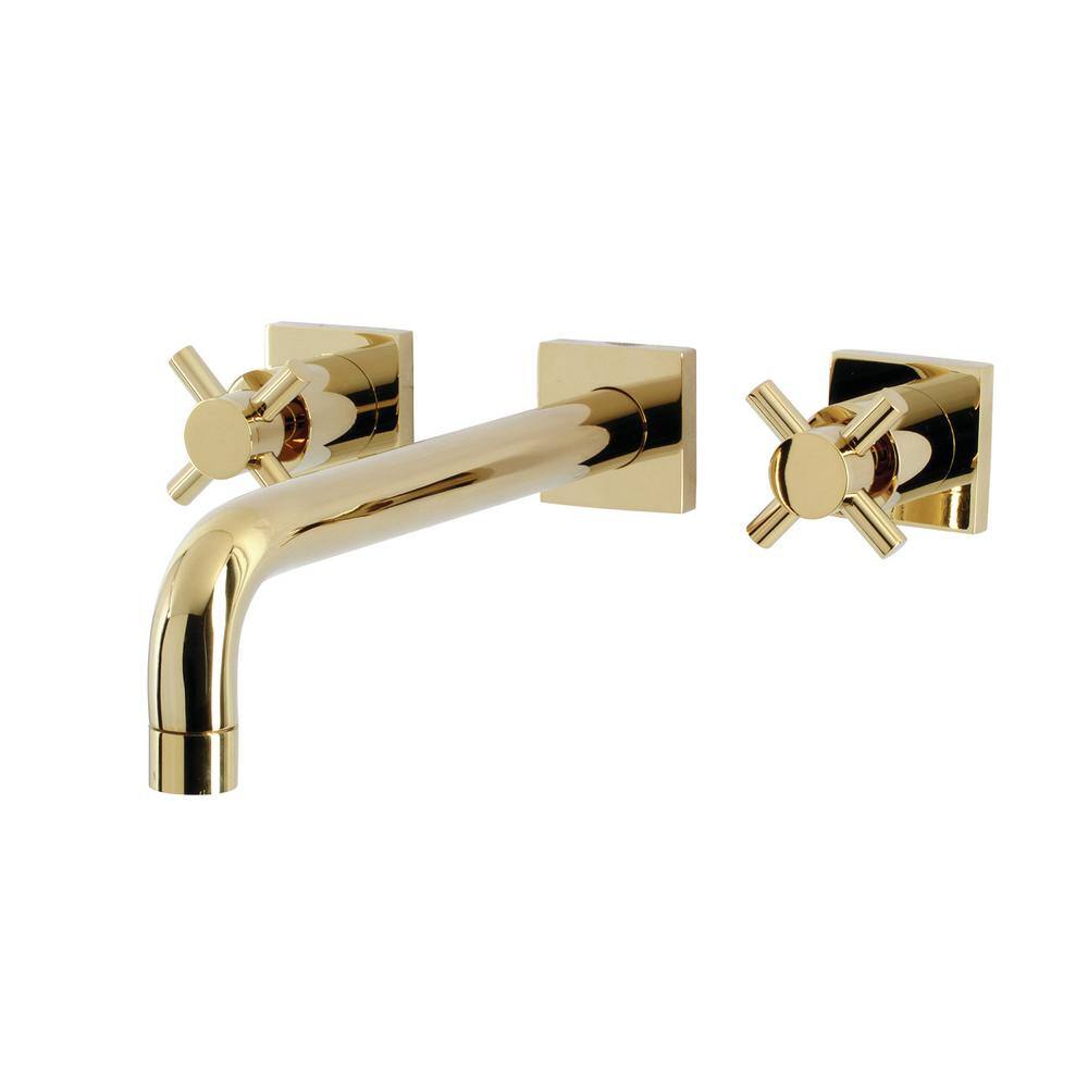 Kingston Brass Concord 2-Handle Wall-Mount Roman Tub Faucet in Polished Brass (Valve Included) HKS6022DX