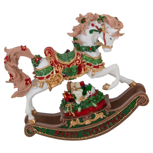 Musical Merry Christmas Rocking Horse Figure