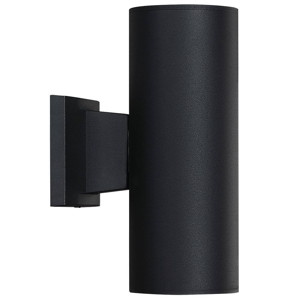 TRUE FINE Wolfgang 11 in. Black LED 18-Watt Outdoor Wall Lantern Sconce with Up-Down Light TD60005W