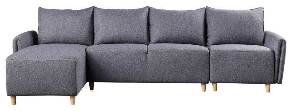 Retro Modern Sectional Sofa  Padded Seat With Slightly Flared Armrests   Midcentury   Sectional Sofas   by Decorn  Houzz