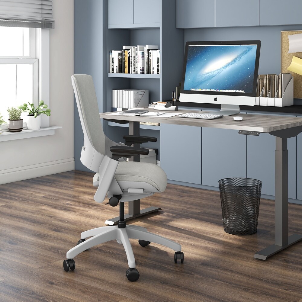 Hudson Modern Grey Fabric Height Adjustable Desk Chair by Furniture of America