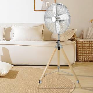 dubbin Vintage Tripod Fan: Retro Style Stand Fan for Home Air Circulation with 3 Speeds and Adjustable Height Silver - 16 in. FXFAN-7024