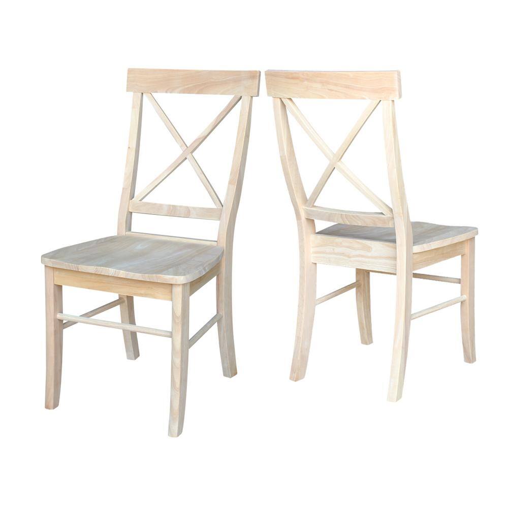 International Concepts Alexa Unfinished Wood X-Back Dining Chair (Set of 2) C-613P