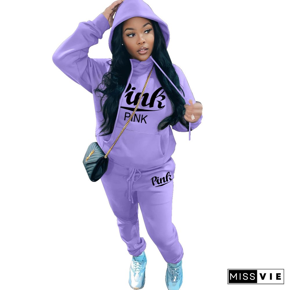 Thick Fleece Hoodies Sweatshirt and Pants Suits