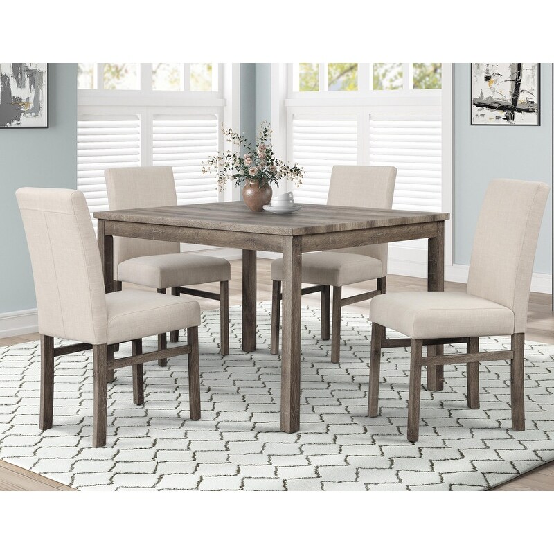 Best Master Furniture 5 Pieces Rustic Farmhouse Dining Set