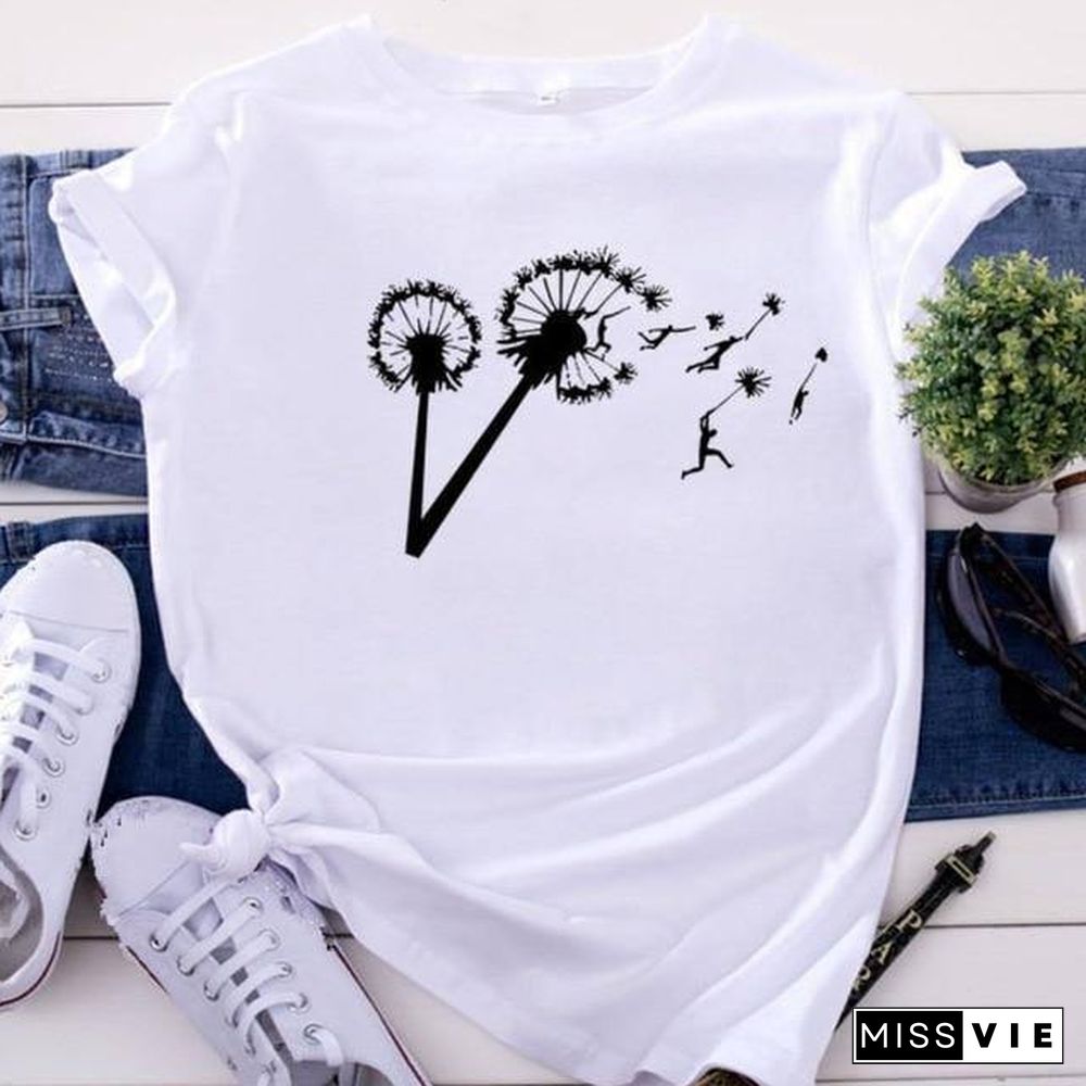 Heart Print Women Shirt Blouse Plus Size Casual Summer Short Sleeve Loose Shirt Ladies Streetwear Tops Blusa Clothing