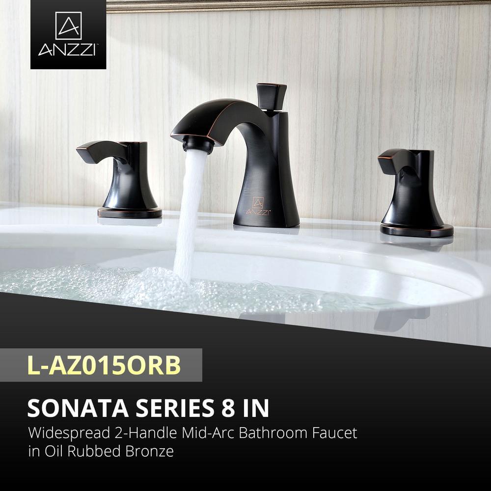 ANZZI Sonata Series 8 in Widespread 2Handle MidArc Bathroom Faucet in Oil Rubbed Bronze