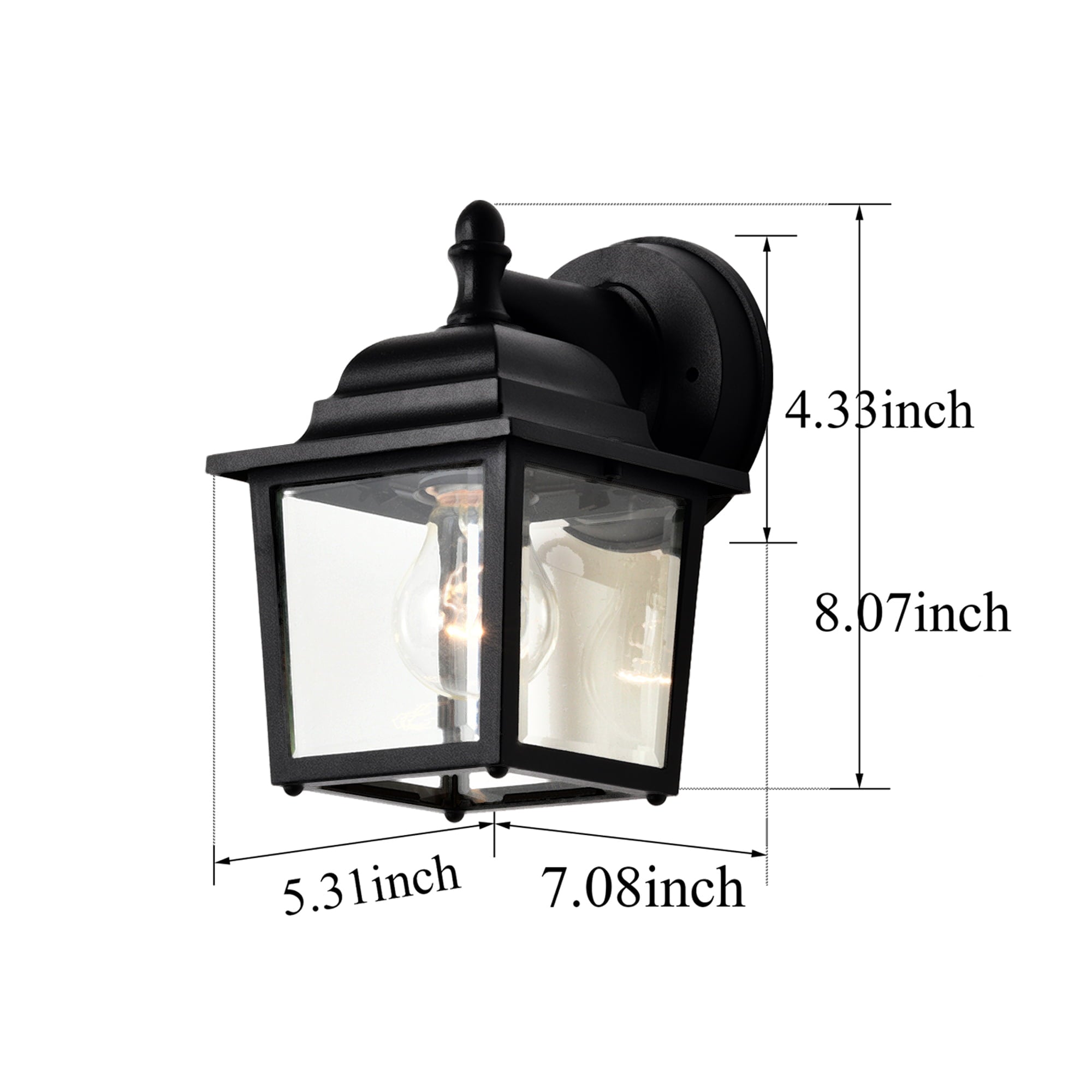 Ashop Outdoor Wall Sconce Black 2 Pack Outdoor Light Fixtures Wall Mount for Exterior Porch Patio