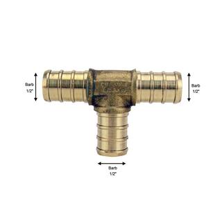 Apollo 12 in. Brass PEX-B Barb Tee APXT12