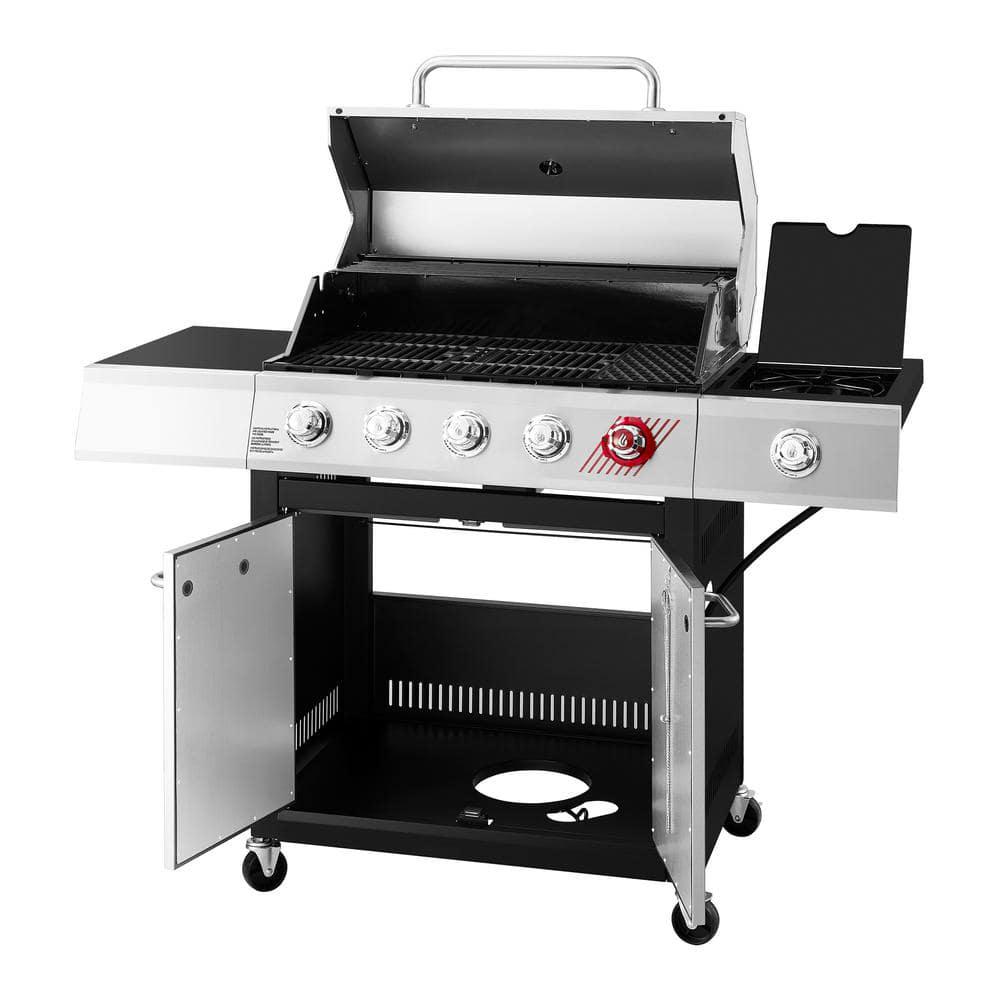 DynaGlo 5Burner Propane Gas Grill in Stainless Steel with TriVantage Multifunctional Cooking System