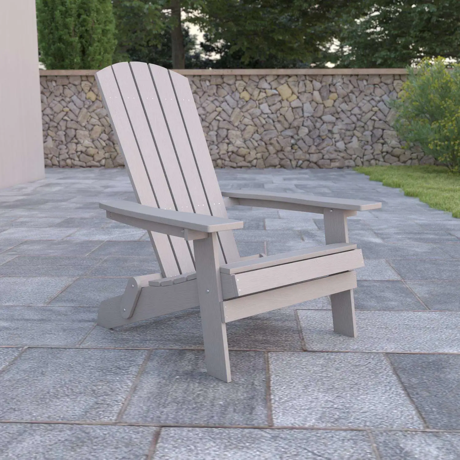 Charlestown Gray Resin Frame Adirondack Foldable Chair