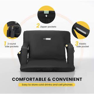 VIVOHOME Portable Reclining Stadium Chair with Padded Backrest and Adjustable Armrests Set of 2 X0025BHO7P