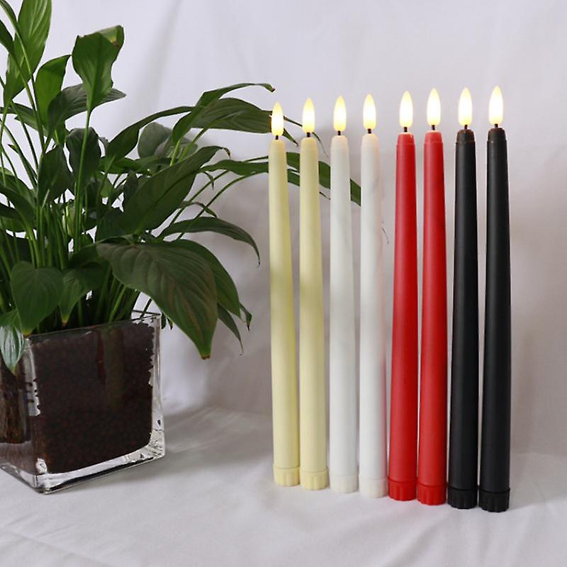 Long Christmas Led Candles Flameless Battery Powered Pointed Candle Light Decorative Church Flickering Candle Light For Event