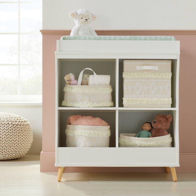 Tufted Fabric Diaper Caddy Storage Basket