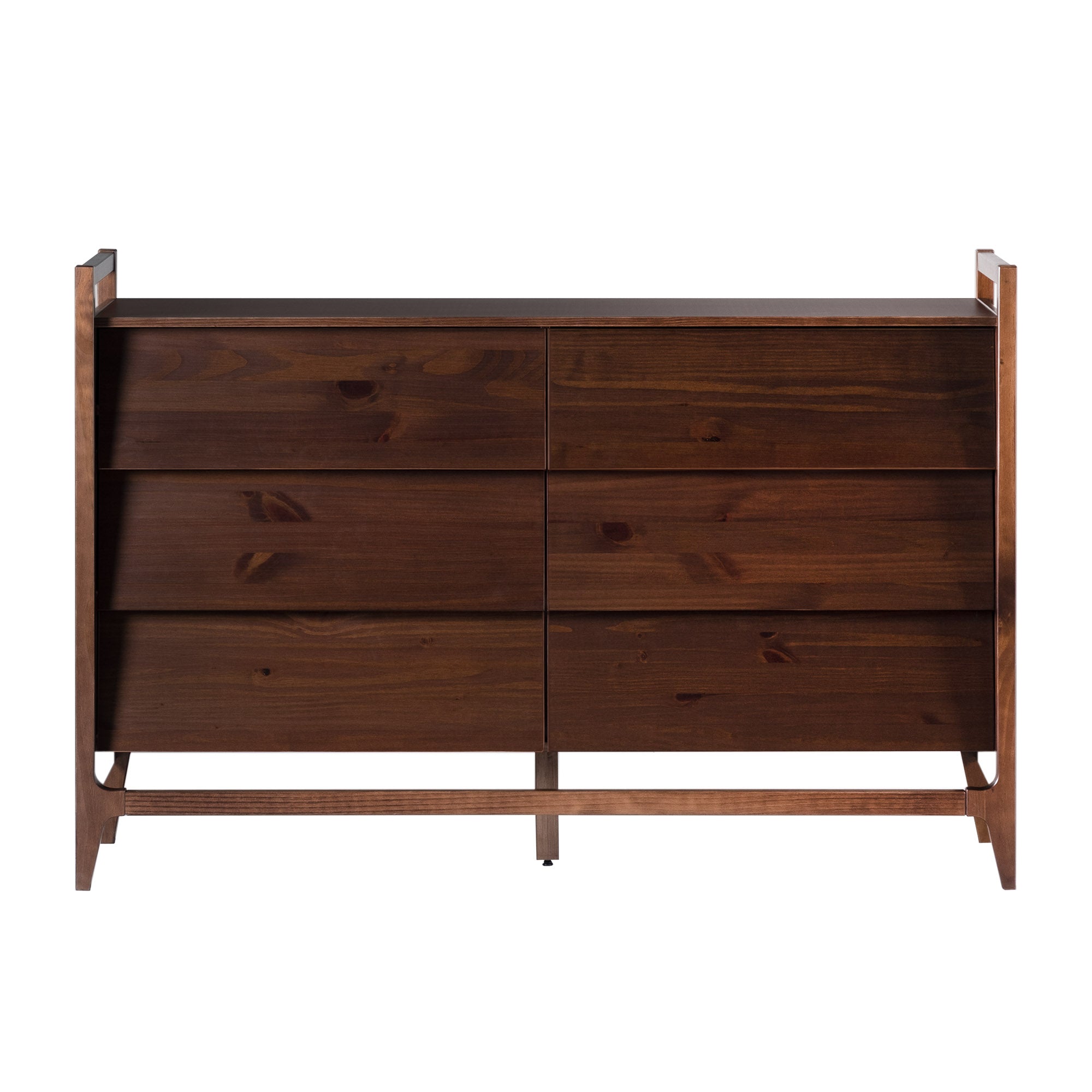 Manor Park Modern Angle-Front 6-Drawer Wood Dresser, Walnut