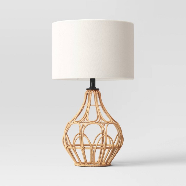 Boho Rattan Table Lamp Brown