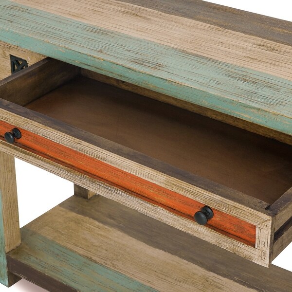 Meader Mango Wood Handmade Distressed Console Table by Christopher Knight Home