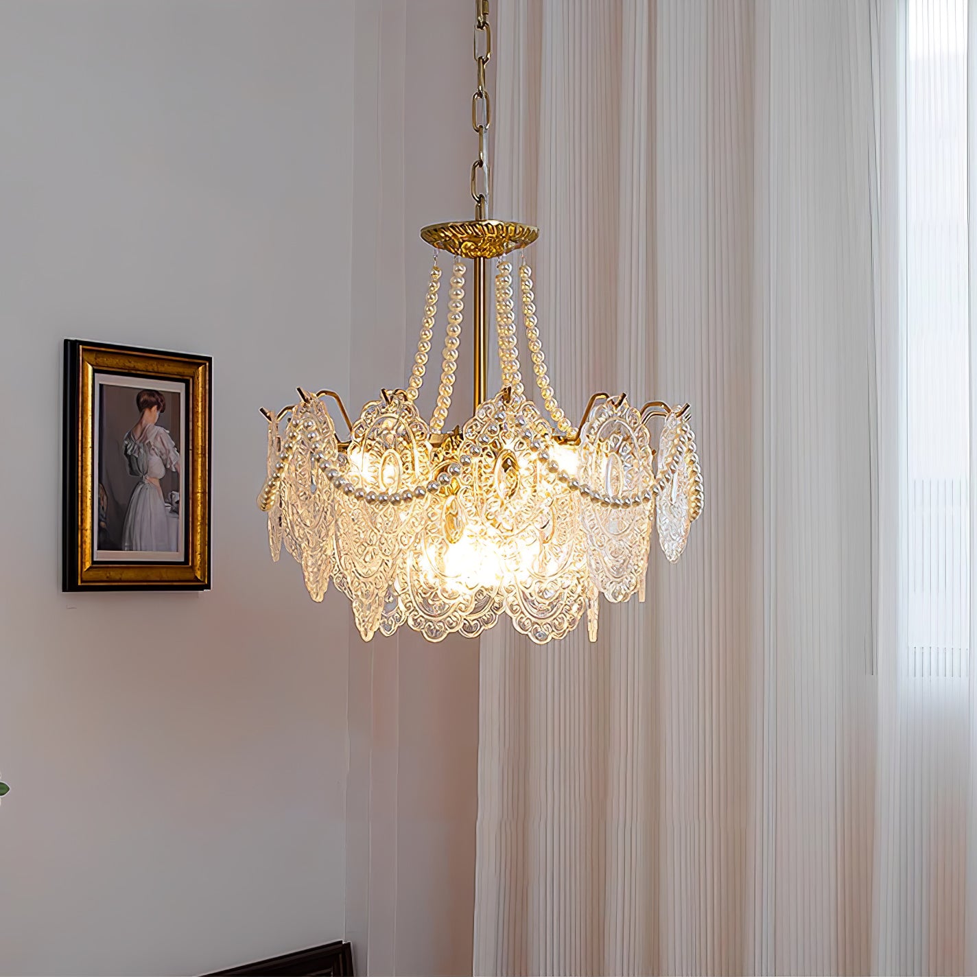 Pearls Glass Chandelier