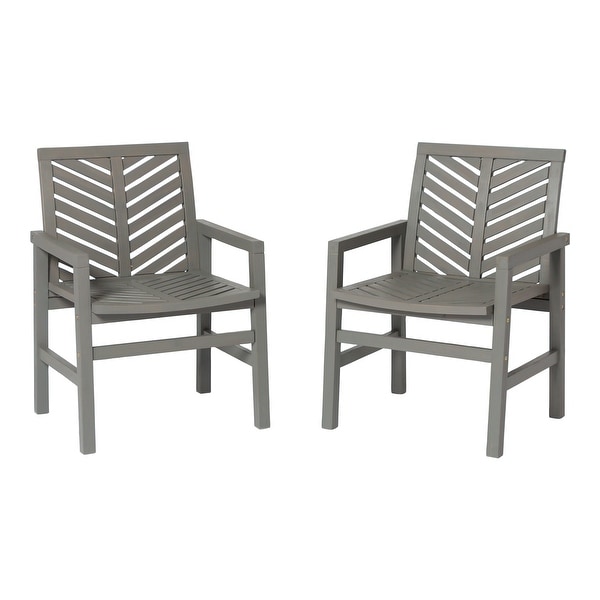 Middlebrook Acacia Wood Chevron Patio Chair (Set of 2)