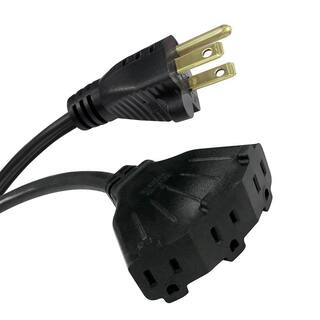 HDX 25 ft. 163 Light Duty IndoorOutdoor Extension Cord with Tri-tap Black HWHD16325F