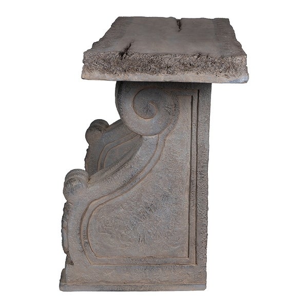 AandB Home Grey Stone Scroll Motif Table