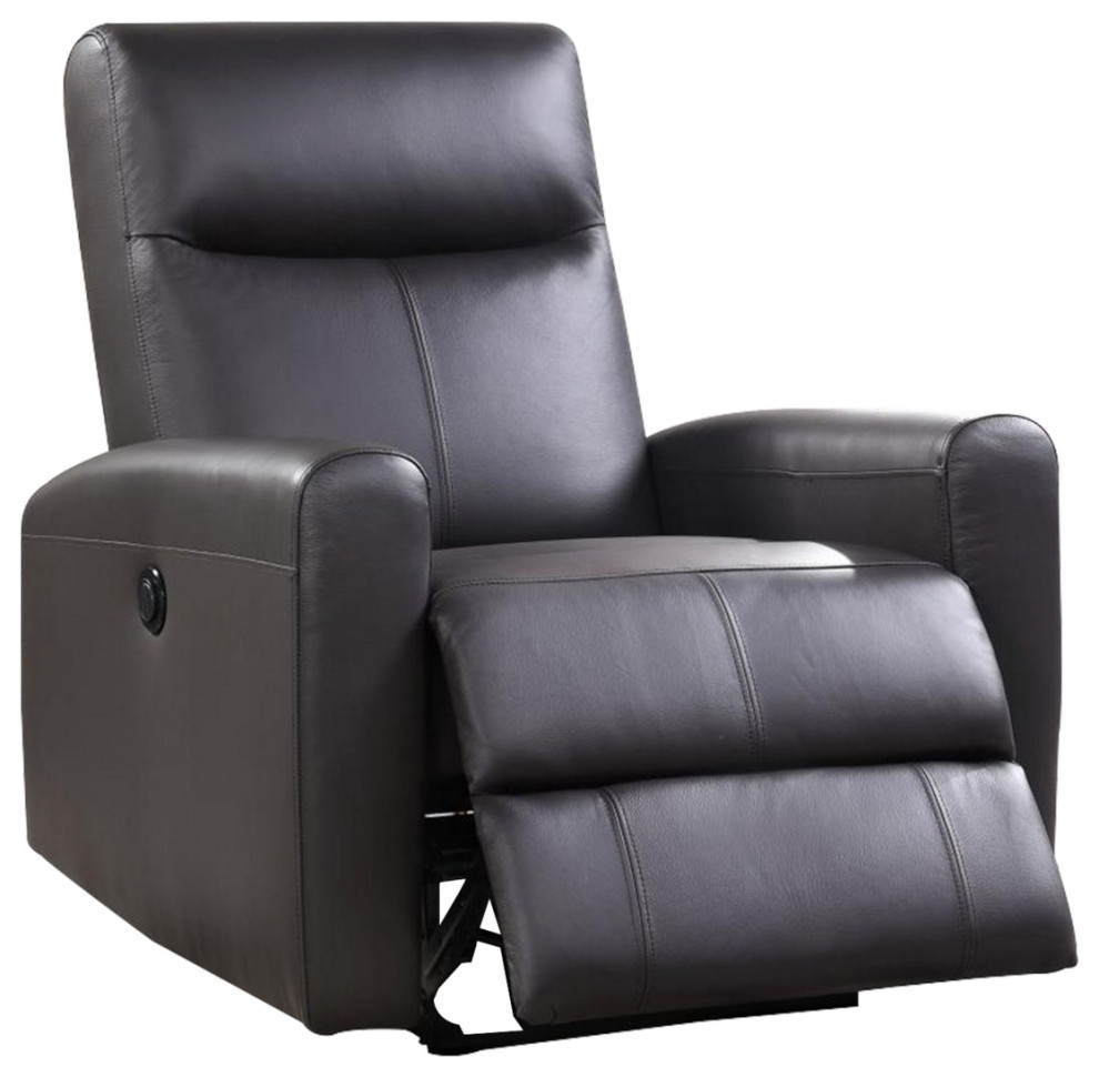 40 Inch Power Recliner Leatherette Sloped Armrest Tufted Back Gray   Contemporary   Recliner Chairs   by VirVentures  Houzz