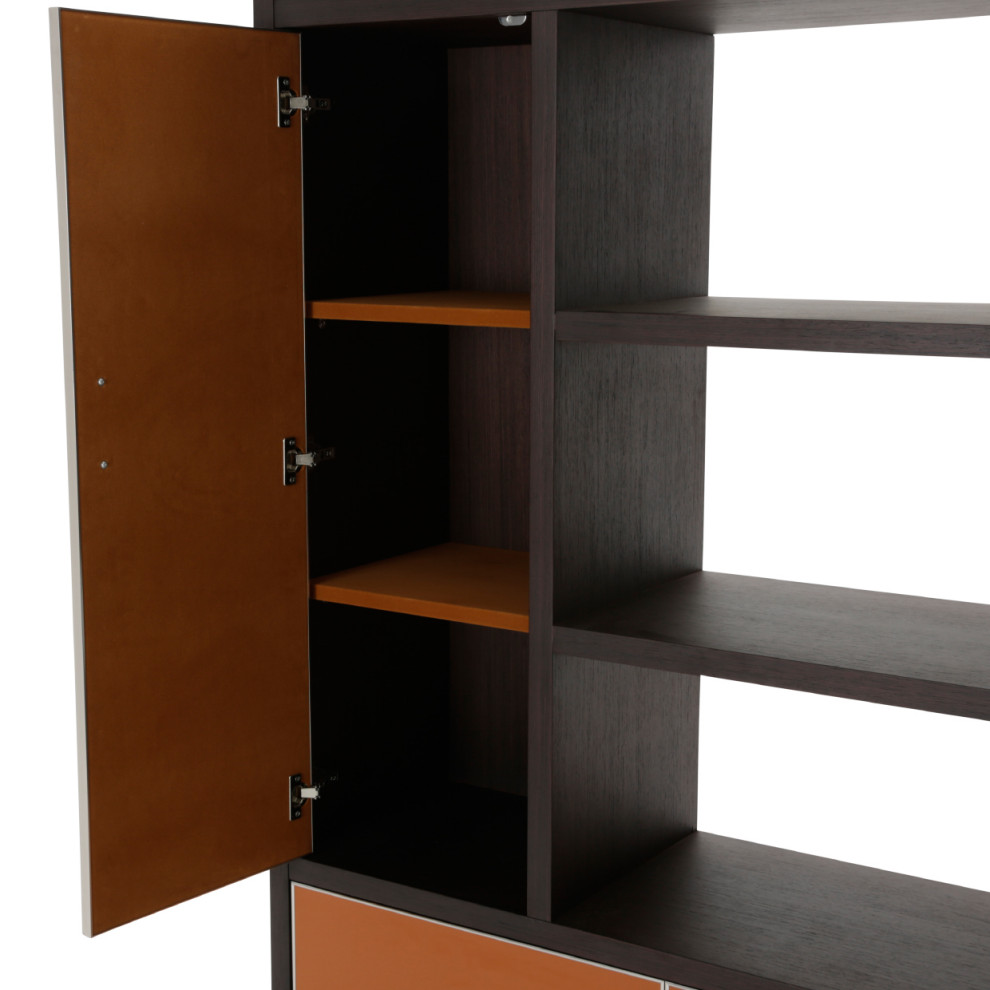 Aico 21 Cosmopolitan Left Bookcase  Umber/Orange 9029098L 812   Transitional   Bookcases   by Michael Amini  Houzz