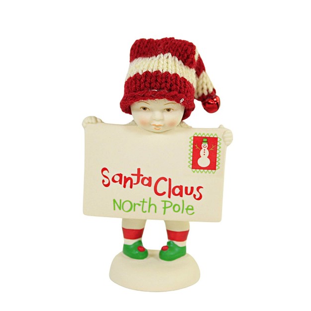 Dept 56 Snowbabies Mail For Santa One Figurine 4 5 Inches North Pole Letter 6009933 Porcelain Off white