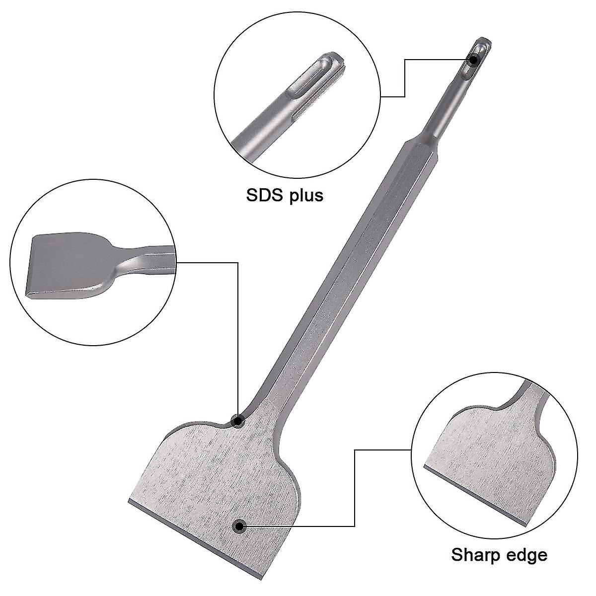 Chisel For Sds Plus Bits， Wide Flat Chisel 75 X 280 X 17 Mm， Hammer Drill Chisel， Tile Chisel For Masonry， Brick， Concrete， Floor Tiles， Artficial Sto