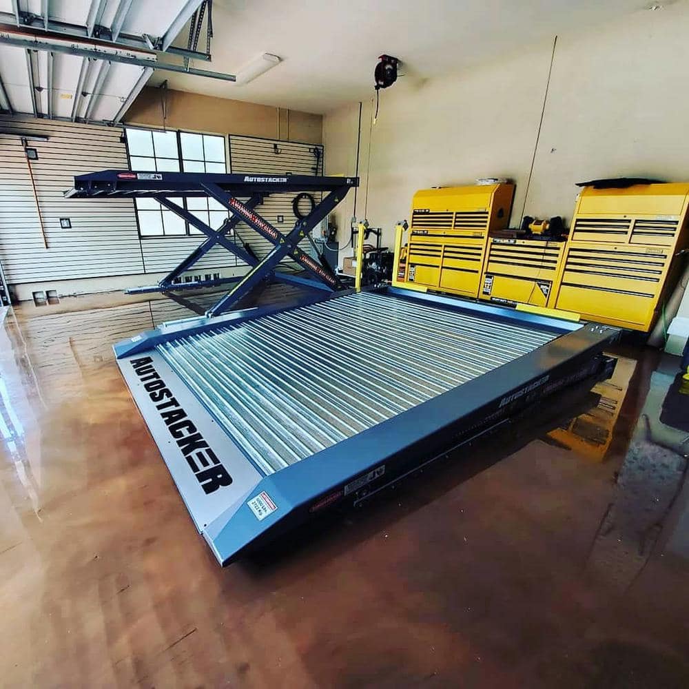 AUTOSTACKER Extra Wide 9.25 ft. Hydraulic Platform Parking Scissor Car Lift with 6000 lbs. Capacity 5175282