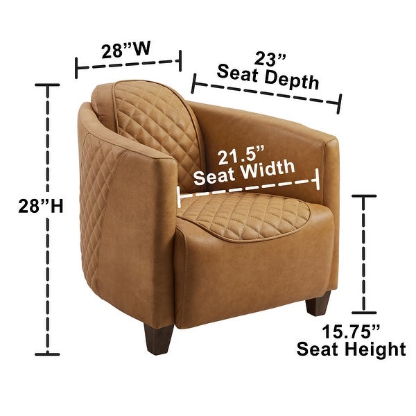 IndustrIal Retro Top Grain Leather and Aluminum Accent Chair