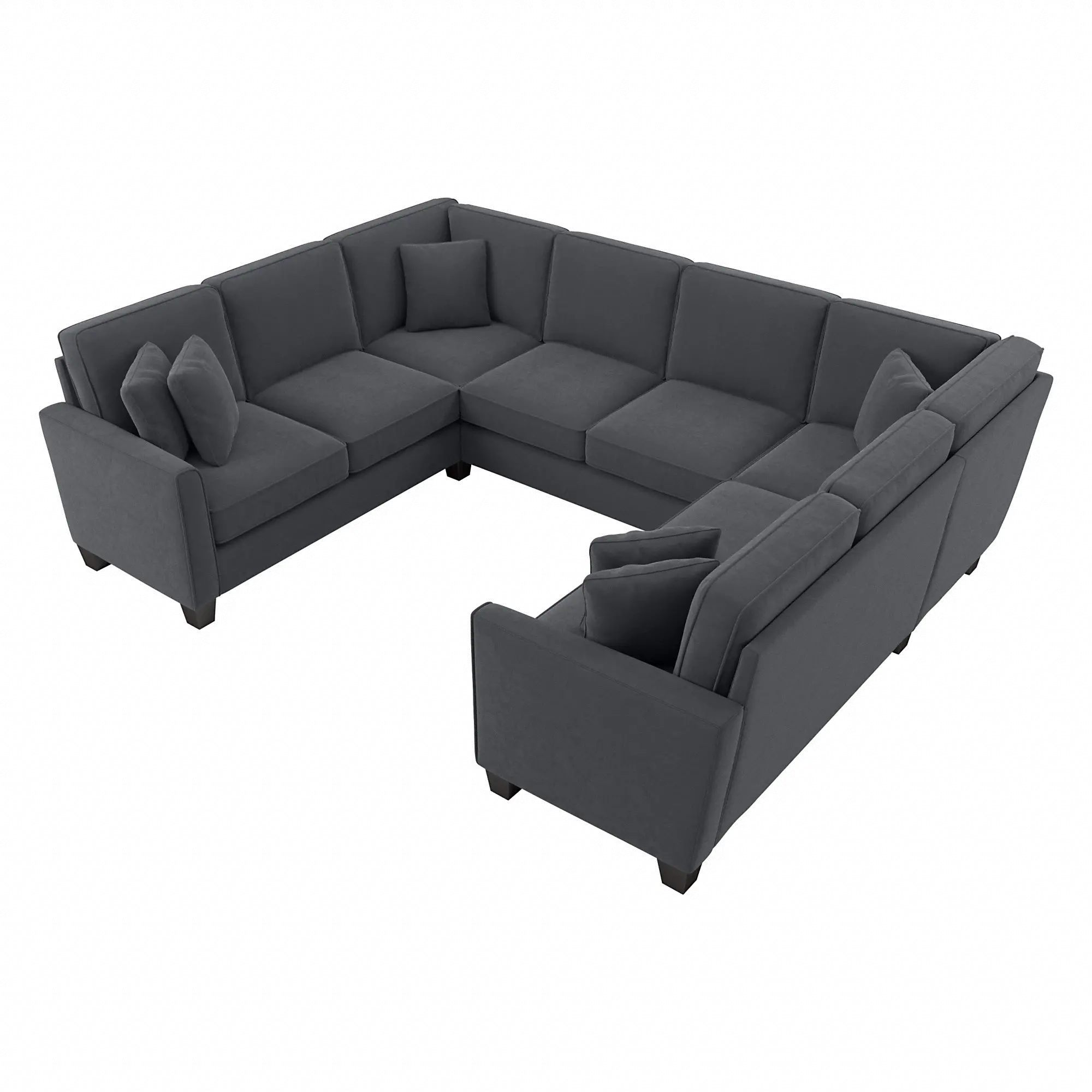 Flare Dark Gray Microsuede U Shaped Sectional - Bush Furniture