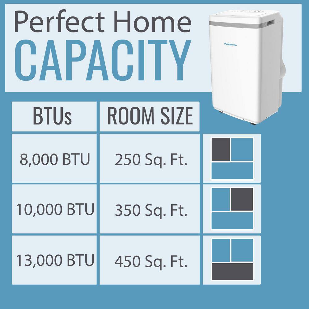 Keystone 13000 BTU Portable Air Conditioner with Heat KSTAP13MFHC