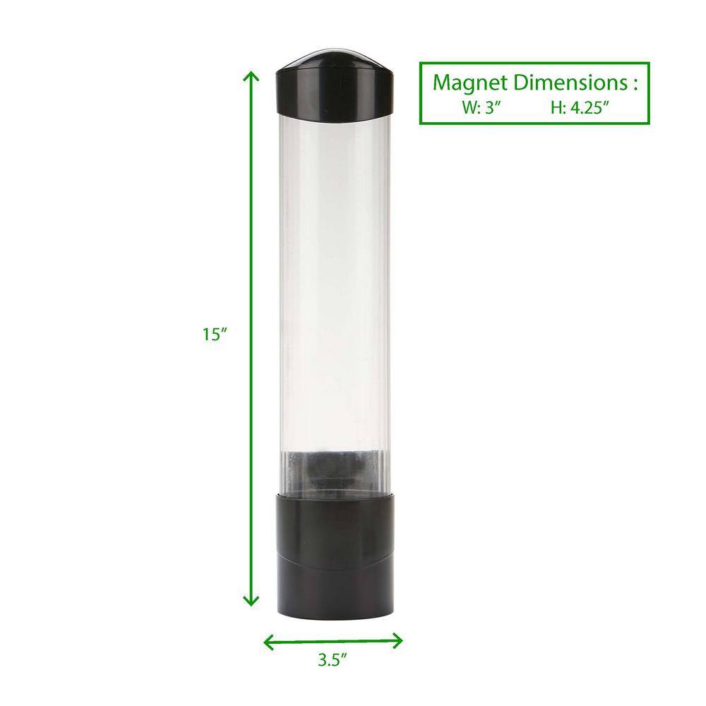 Mind Reader 70-100-Black Plastic Surface Mount Magnetic Cup Dispenser WMCUP-BLK