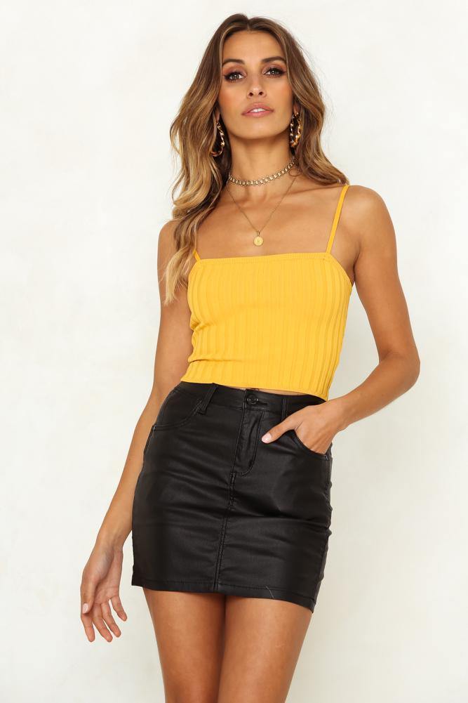 No Motive Crop Top Mustard