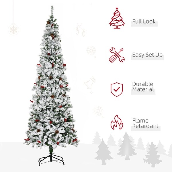 Pencil Snow Flocked Artificial Christmas Tree