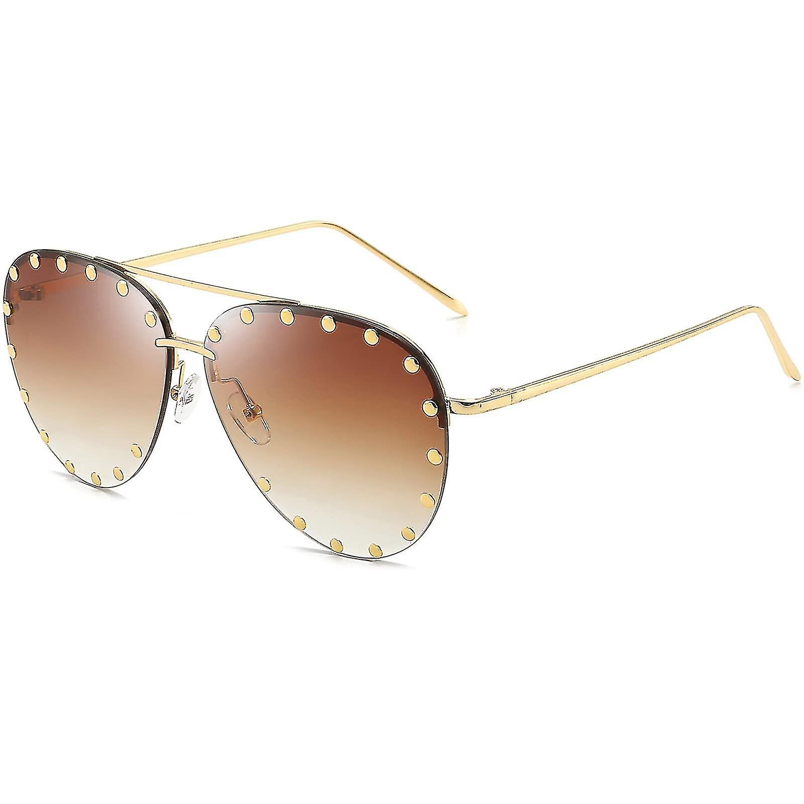 Women Sunglasses Classic Pilot Sun Glasses Metal Frame Fashion Style Uv400 Protection，gold Frame/gra