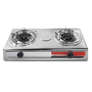 Stark Portable 24000 BTU Propane Gas Stove-Top Double Burner Fryer Outdoor Camping Tailgate Stoves Cooktop 95501-H2