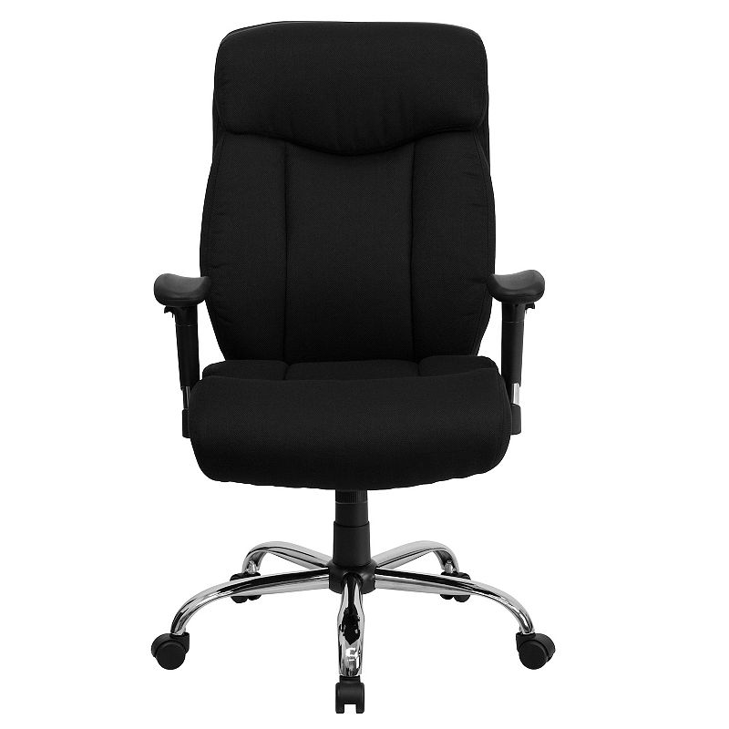 Emma and Oliver 400 lb. Big and Tall High Back Black Fabric Ergonomic Office Chair - Full Headrest