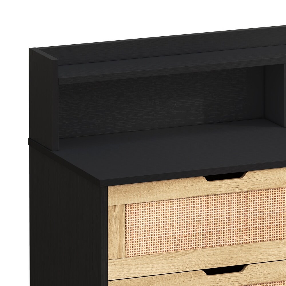 6 Drawers Rattan Storage Cabinet