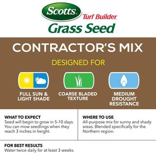 Scotts Turf Builder 20 lbs. Grass Seed Contractor's Mix for Sunny and Shady Areas 18275